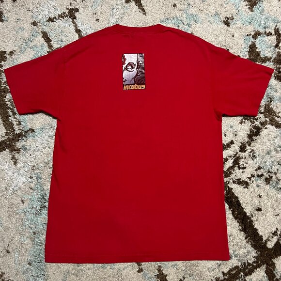 Vintage 2001 Incubus Band Shirt Size Large Alternative Rock Y2K Red - Picture 3 of 10